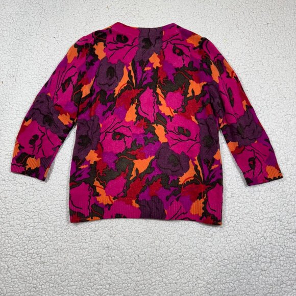 Talbots Cashmere Cardigan Sweater Button Up Women's Petites Sz Lp Floral Office - Picture 3 of 5